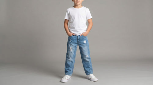 Blueurban Boys Relaxed Fit Heavy Distressed Light Blue Jeans